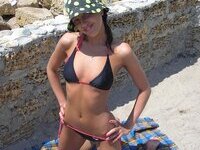 Amateur girl at summer vacation