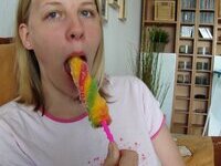 Swedish blonde girl with pierced tongue
