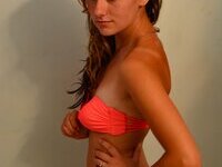 Hot college girlfriend posing naked for bf with friend