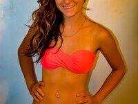 Hot college girlfriend posing naked for bf with friend