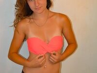Hot college girlfriend posing naked for bf with friend
