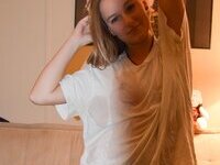 Hot college girlfriend posing naked for bf with friend