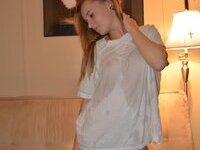 Hot college girlfriend posing naked for bf with friend