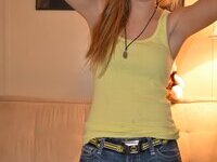 Hot college girlfriend posing naked for bf with friend
