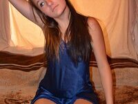 Hot college girlfriend posing naked for bf with friend