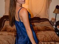 Hot college girlfriend posing naked for bf with friend