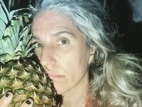 46 year old gray-haired woman