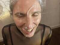 46 year old gray-haired woman