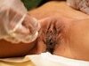 Ebony Brazilian waxing close up pics