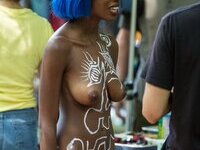 New York streets nude bodypainting
