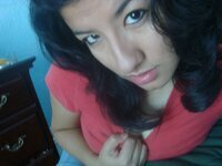 Sweet hairy Latina posing naked at home