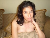 Sweet hairy Latina posing naked at home