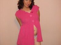 Sweet hairy Latina posing naked at home