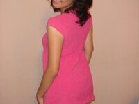Sweet hairy Latina posing naked at home