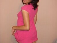 Sweet hairy Latina posing naked at home