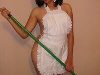 Sweet hairy Latina posing naked at home
