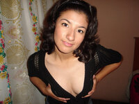 Sweet hairy Latina posing naked at home