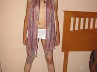 Sweet hairy Latina posing naked at home