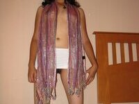 Sweet hairy Latina posing naked at home