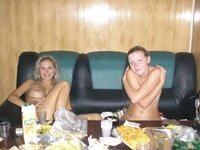 Six russian amateur girls at sauna