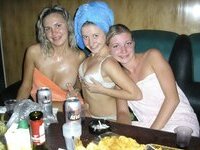 Six russian amateur girls at sauna