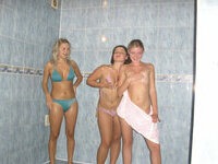 Six russian amateur girls at sauna