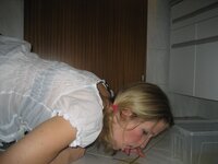 Kinky mature milf drinking her own pee