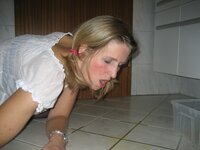 Kinky mature milf drinking her own pee