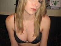 Sweet blonde babe posing for boyfriend