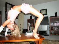 Flexible but anorexic blonde