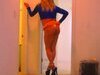 Slutty Blonde Raquel in a Microskirt