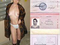 The wife walks without a bra