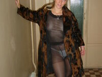 The wife walks without a bra