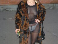 The wife walks without a bra