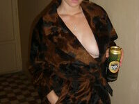 The wife walks without a bra