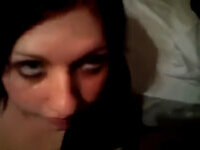 Cute teen Megan sucking big cock and gets face glazed