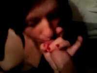 Cute teen Megan sucking big cock and gets face glazed