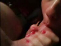 Cute teen Megan sucking big cock and gets face glazed