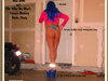 Blue Belle in a Covers Nothing Denim Thong