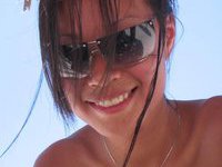 Young asian girlfriend at beach
