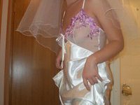 Sexy bride stripping naked