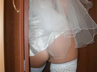 Sexy bride stripping naked