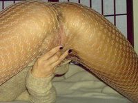 Blonde girl masturbation with big dildo