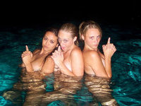 Naked babes in the pool