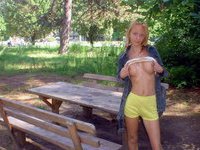 Stripping in the woods