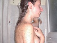 Cute babe taking a shower