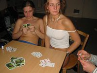 Chicks playing strip poker
