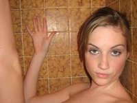 Very pretty babe taking a shower