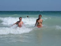 Topless girls on the beach