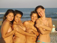 College girls on the beach